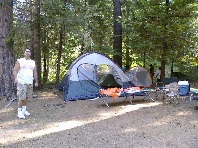 Our camp, with Wallace, Julianne's brother