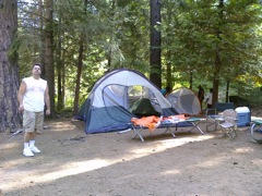 Our camp, with Wallace, Julianne's brother